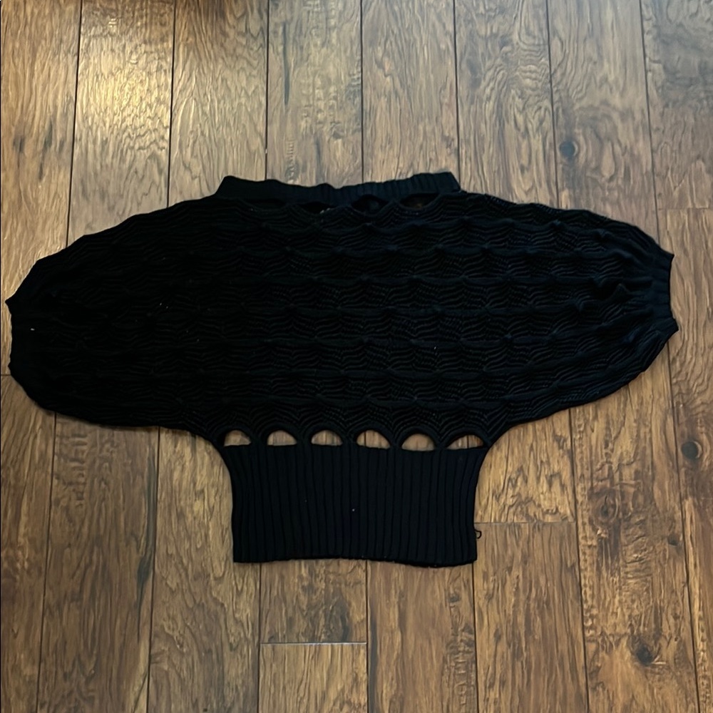 Knitted jacquard cropped sweater size M